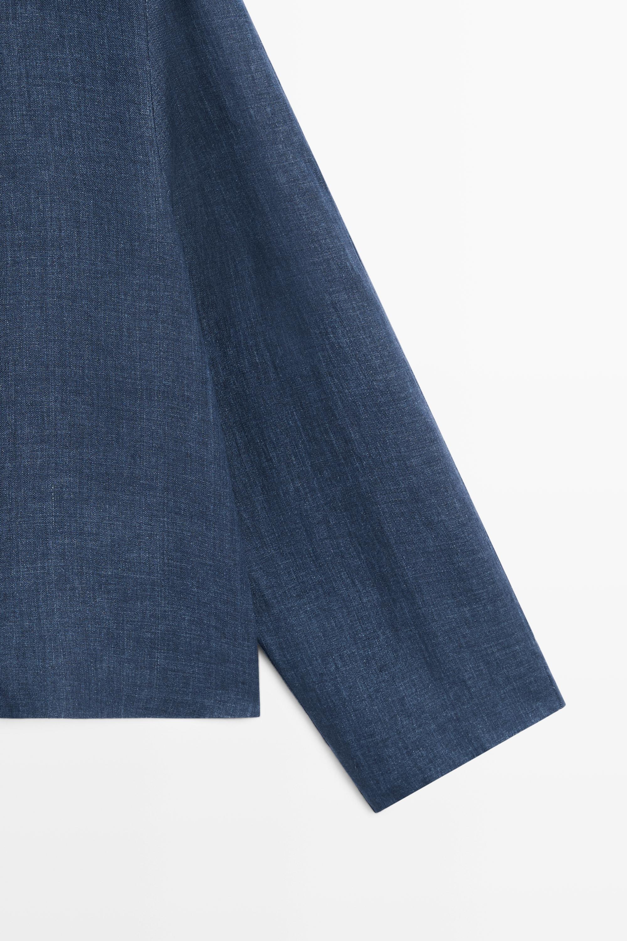 100% linen overshirt with toggle details
